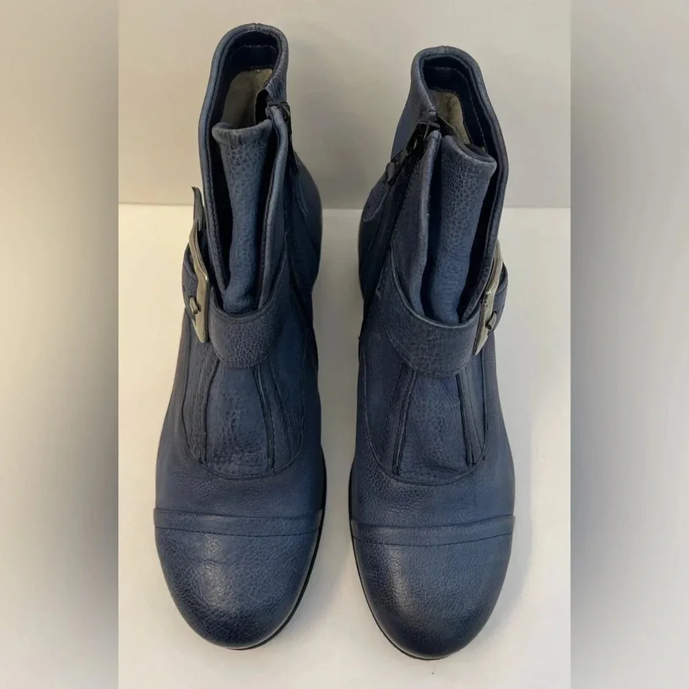 Miz Mooz Siggy Ankle Boots Blue Size 36 Wide